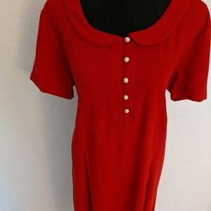Adorable red vintage maternity dress size L